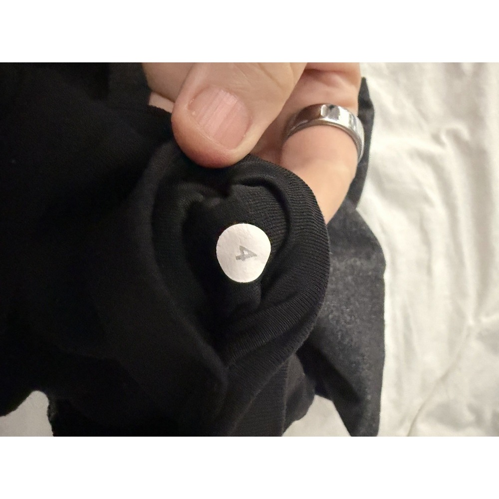 Lululemon Tadasana Slit Crop Leggings Yoga Women's Size 4 Luon Heathered Black - Picture 2 of 9